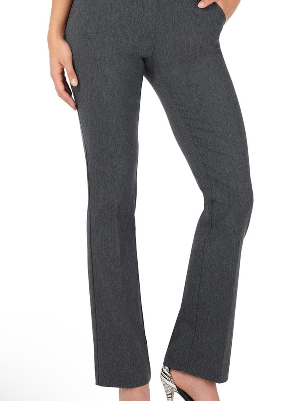 Rekucci Women's Gray Stretch Bootcut Pants - Classic Workwear